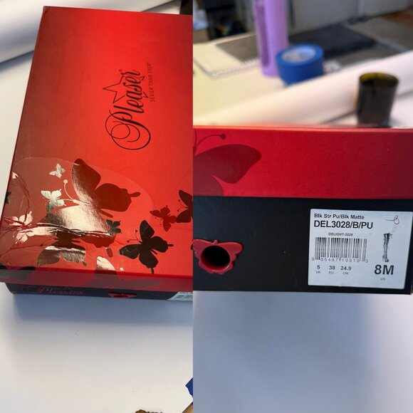 Pleaser Delight 3028 Platform Thigh High Boots Matte Black size 8 🖤 - Picture 10 of 10